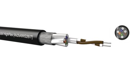 Kabeltronik MOBIL HIGHFLEX, 100m Cat7, Black Unterminated to Unterminated, S/FTP, Unterminated PVC Sheath