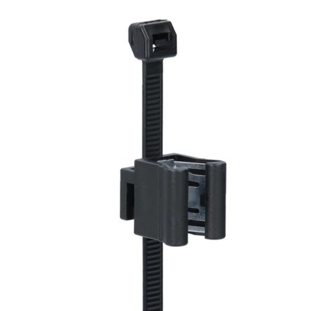 NEMIQ Cable Tie, Cable Tie With Edge Clip, 200mm x 4.8 mm, Black Polyamide, Pk-100units