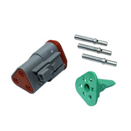 Deutsch, DT Automotive Connector Receptacle Grey Wire Mount 3 Way DT06-3S-KIT