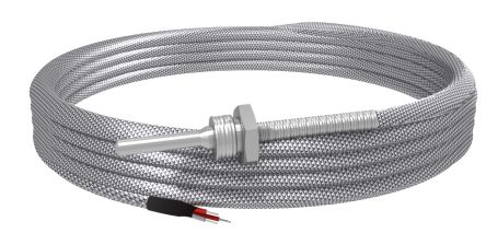 RS PRO PT1000 Temperature Sensor, 8mm Dia, 50mm Long, +400°C Max
