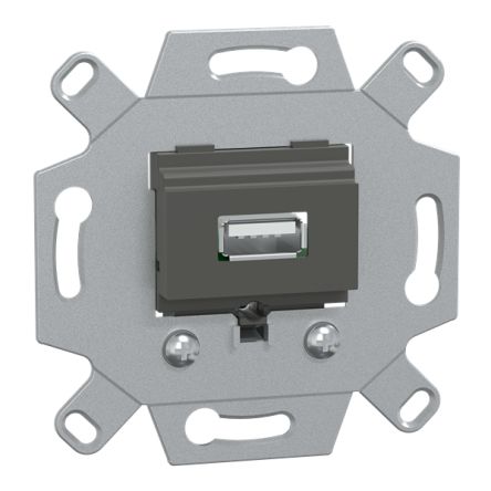 Schneider Electric, Flush Mount, Socket- Single Port Type USB A 2.0 IP20 USB Socket