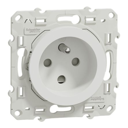 Schneider Electric S52 White Plug Socket, 2 Poles, 16A, French 2P