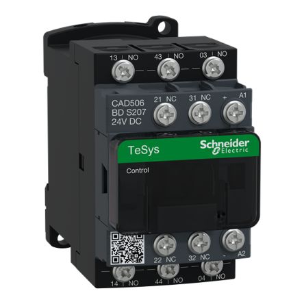 Schneider Electric TeSys CAD Contactor, 24 V Coil, 5-Pole, 10 A, 5.4 W, 5NO, 690 V