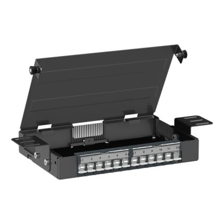Schneider Electric VDIM Series Male Ethernet Connector, Cable, Cat5e, Cat6, Cat6a, STP, UTP Shield Straight 12 Port