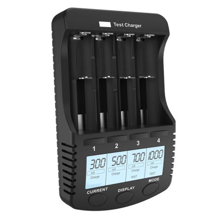 RS PRO Battery Charger For Lithium-Ion, NiCd, NiMH CD A, AA, AAA, C, 3.7 V Li-Ion, 1.2 V Ni-MH, SC 4 Cell 1.48V 300,