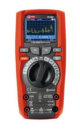 RS PRO LCD, TFT Colour Multimeter, True RMS, 20mA ac Max, 10A dc Max, 1000V ac Max