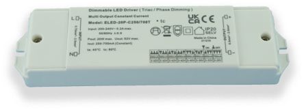 RS PRO Dimmable LED Driver, 3 → 42V Output, 20.3W Output, 700mA Output, Constant Current Dimmable