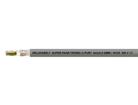 Helukabel SUPER-P Series Control Cable, 4 Cores, 0.25 mm², Screened, 24 AWG, Shielded PUR Shield, Control Cable