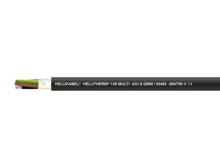 Helukabel HELUTHERM Control Cable, 1 Cores, 2.5 mm², Screened, Black, 14 AWG
