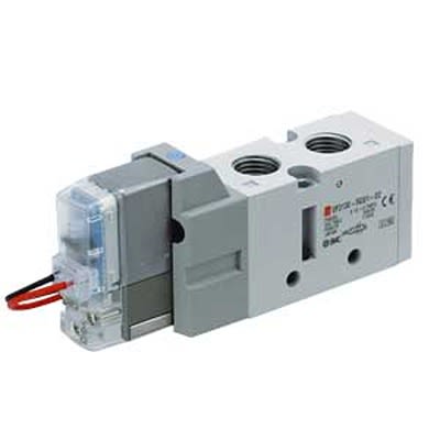 SMC 5 Port Solenoid Valve Solenoid Valve - Solenoid/Pilot G 1/4 VF3000 Series 24V dc