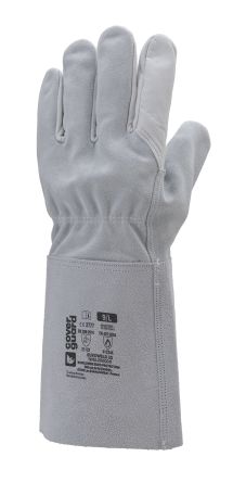 Coverguard EUROWELD 200 Grey Leather Welding Work Gloves, Size 10, No Coating