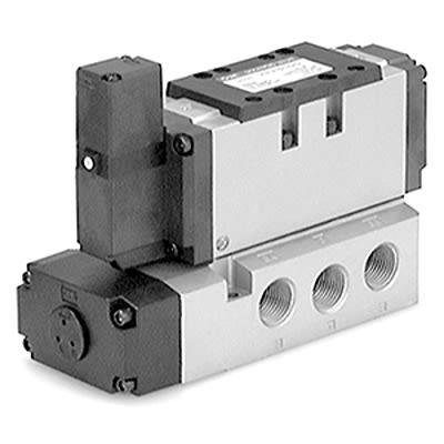SMC 3 Position Closed Center Pneumatic Solenoid Valve - Solenoid VFR5000 Series 220V ac