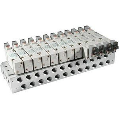 SMC SY7000 series 2 station One-touch Fitting 10 mm Manifold Base, SS5Y7-42-02-C10F-Q