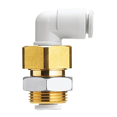 SMC KQ2 Series Bulkhead, 10 mm to 10 mm, Tube-to-Tube Connection Style, KQ2LE10-00N
