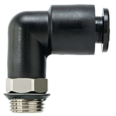 SMC KAL Series Elbow Fitting, 6 mm to M5 x 0.8 Male, Threaded-to-Tube Connection Style, KAL06-M5