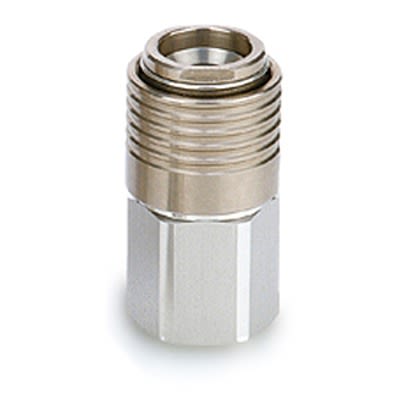 SMC Stainless Steel Female Coupler Nipple, 3/8 in Female Female Thread
