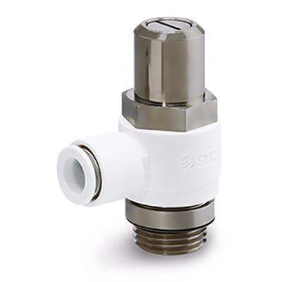 SMC AS2 Series Threaded Pneumatic Silencer & Exhaust Restrictor Function Fitting, G 1/8 Inlet Port, 6mm Tube Inlet