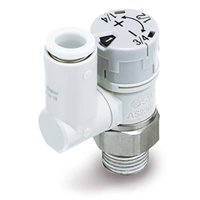 SMC AS1 Series Threaded Pneumatic Silencer & Exhaust Restrictor Function Fitting, M5 Inlet Port, 4mm Tube Inlet Port,