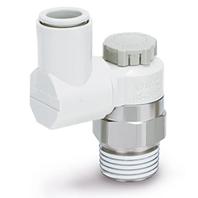 SMC AS1 Series Threaded Pneumatic Silencer & Exhaust Restrictor Function Fitting, M5 Inlet Port, 4mm Tube Inlet Port,