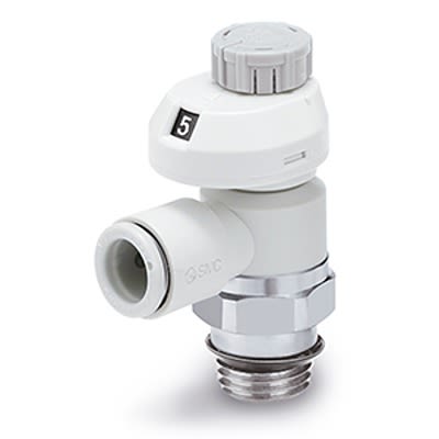 SMC AS2 Series Threaded Pneumatic Silencer & Exhaust Restrictor Function Fitting, UNF 10-32 Inlet Port, 6mm Tube Inlet