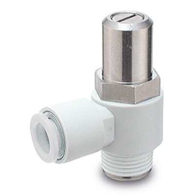 SMC AS2 Series Threaded Pneumatic Silencer & Exhaust Restrictor Function Fitting, R 1/8 Inlet Port, 6mm Tube Inlet