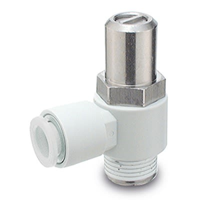 SMC AS Series Threaded Speed Controller, M5 x 0.8 Male Inlet Port x 4mm Tube Outlet Port, AS1211F-M5-04T