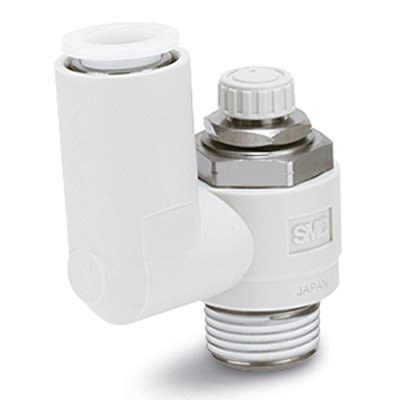 SMC AS-FG Series Threaded Speed Controller, M5 x 0.8 Male Inlet Port x 4mm Tube Outlet Port, AS1301FG-M5-04
