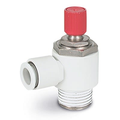 SMC AS-FE Series Threaded Speed Controller, R 1/4 Male Inlet Port x 6mm Tube Outlet Port, AS2201FE-02-06SK