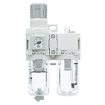 SMC G 1/4 Filter Regulator Lubricator, Auto Drain, 5μm Filtration Size -