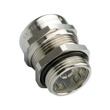 Lapp SKINTOP MS-SC-M Series Nickel Nickel Plated Brass Cable Gland, M40 x 1.5mm Thread, 19mm min., 28mm max., IP68, IP69