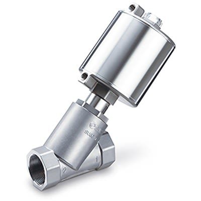 SMC Angle Seat type Pneumatic Actuated Valve, G 1in, 10 bar