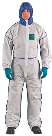 Ansell Blue, White Coverall, EN 1073-2, EN 1149-5, EN 14126, XXXXXL