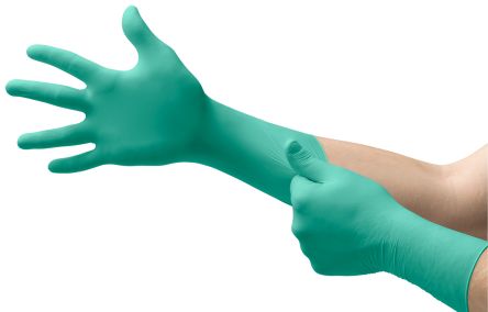 Ansell DermaShield 73-711 Green Neoprene Safety Work Gloves, Size 6, Polymer Coating