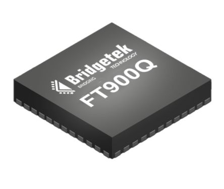 Bridgetek, 32bit FT32, FT900 Microcontroller, 100MHz, 256 KB Flash, 100-Pin QFN
