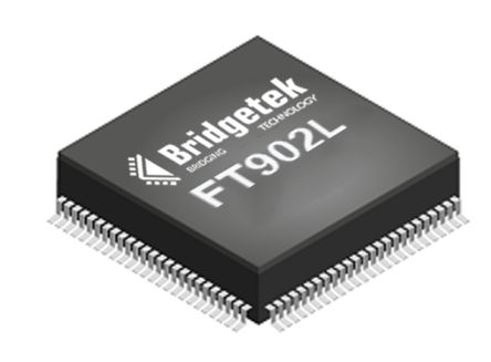 Bridgetek, 32bit FT32, FT902 Microcontroller, 100MHz, 256 KB Flash, 100-Pin LQFP