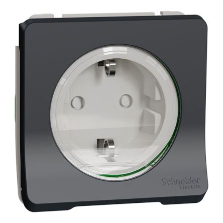 Schneider Electric MUR Black, White Plug Socket, 2P + E Poles, 16A, Indoor, Outdoor Use