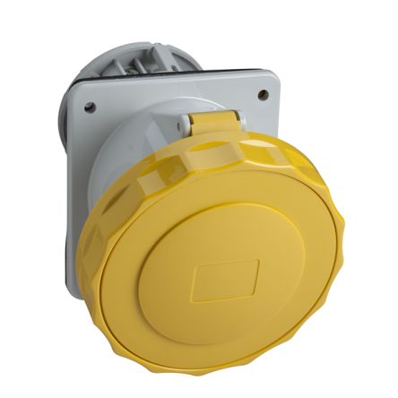 Schneider Electric, PKF16F713 IP67 Grey Panel Mount 3P + N + E Industrial Power Socket, Rated At 16A, 415 V,With Phase