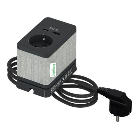 Schneider Electric 2m 1 Socket Extension Lead Open Reel, 250 V, IP44
