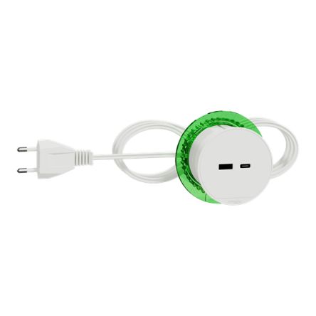Schneider Electric 2m 2 Socket USB A Extension Lead Open Reel, 5 V, IP44