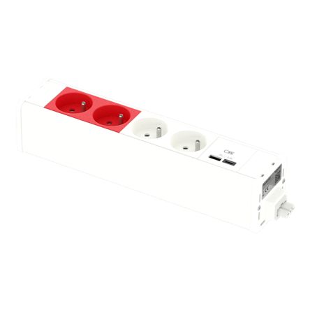Schneider Electric 4 Socket USB A Extension Lead Open Reel, 250 V, IP44