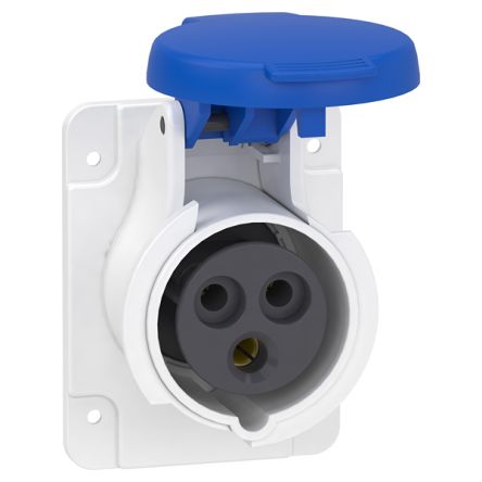 Schneider Electric, PKF16G423 IP44 Grey Panel Mount 3P + N + E Industrial Power Socket, Rated At 16A, 415 V,With Phase