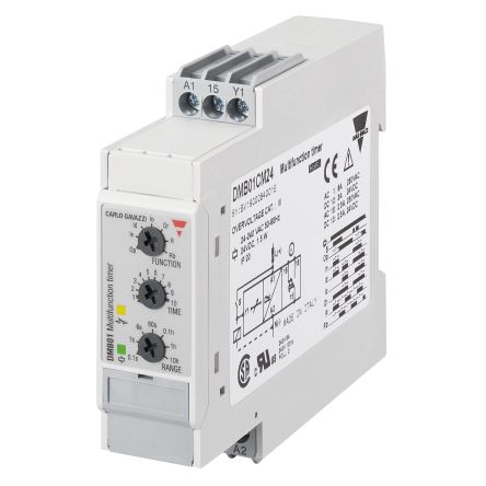 Carlo Gavazzi DMB01 Series DIN Rail Mount Time Delay Relay, 230V ac, 0.1 → 100h
