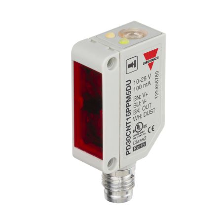 Carlo Gavazzi Diffuse-Reflective Photoelectric Sensor, Rectangular Sensor, 15 m Detection Range