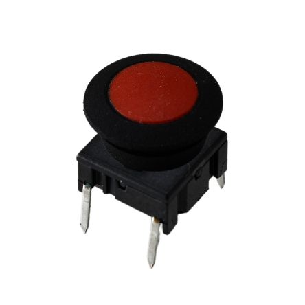 MEC IP67 Black/Red Round Button Tactile Switch, SPST 12mm Through Hole