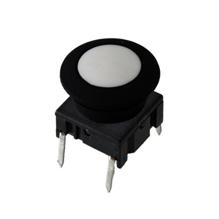 MEC IP67 Black, White Round Button Tactile Switch, SPST 12mm Through Hole