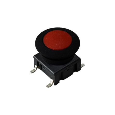 MEC IP67 Black/Red Round Button Tactile Switch 12mm Surface Mount