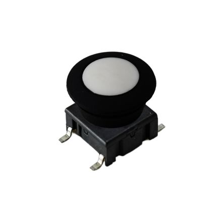 MEC IP67 Black, White Round Button Tactile Switch 12mm Surface Mount