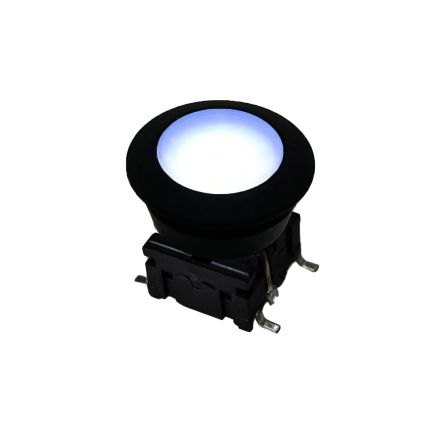 MEC IP67 Black, White Round Button Tactile Switch, SPST Surface Mount