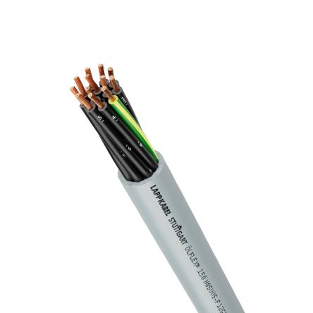 Lapp Olflex 150 Control Cable, 2 Cores, 1 mm², H05VV5F, Unscreened, Grey PVC Sheath, 18 AWG
