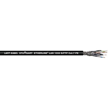 Lapp ETHERLINE Cat7, Black Unterminated to, S/FTP Shielded, Unterminated Polyethylene Sheath